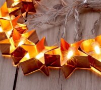 Iris USB-s LED Csillag+Szív Fényfüzér 4m - Meleg Fehér