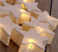 Iris Elemes papír LED Csillag Fényfüzér 1,6m - Meleg Fehér