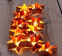 Iris Elemes LED Csillag Fényfüzér 2m - Meleg Fehér