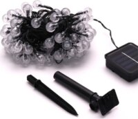 Iris Napelemes LED Buborékgömb Fényfüzér 12m - Meleg Fehér