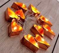 Iris Elemes LED Szív Fényfüzér 2m - Meleg Fehér