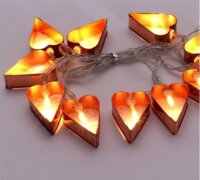 Iris Elemes LED Szív Fényfüzér 2m - Meleg Fehér