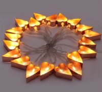 Iris Elemes LED Szív Fényfüzér 4m - Meleg Fehér