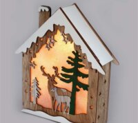 Iris Rénszarvas mintás LED Faház