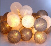 Iris USB-s LED Gömb Fényfüzér 3m - Szürke/Fehér