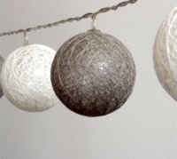 Iris USB-s LED Gömb Fényfüzér 3m - Szürke/Fehér