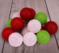 Iris USB-s LED Gömb Fényfüzér 3m - Piros/Fehér/Zöld