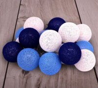 Iris USB-s LED Gömb Fényfüzér 3m - Sötétkék/Világoskék/Fehér