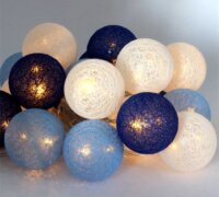 Iris USB-s LED Gömb Fényfüzér 3m - Sötétkék/Világoskék/Fehér