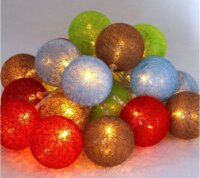 Iris USB-s LED Gömb Fényfüzér 3m - Barna/Piros/Kék/Zöld