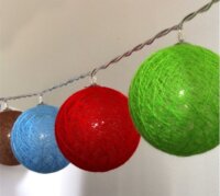 Iris USB-s LED Gömb Fényfüzér 3m - Barna/Piros/Kék/Zöld