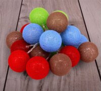 Iris USB-s LED Gömb Fényfüzér 3m - Barna/Piros/Kék/Zöld