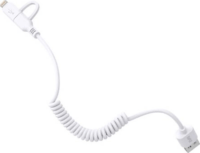 AWEI 2in1 USB apa - MicroUSB/Lightning apa Adat- és töltőkábel 1m - Fehér