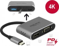 Delock USB-C - HDMI + VGA + USB 3.0 + USB-C PD adapter