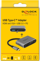 Delock USB-C - HDMI + VGA + USB 3.0 + USB-C PD adapter