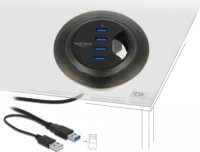 Delock 62868 Asztalba építhető USB 3.0 HUB (4 port) Fekete