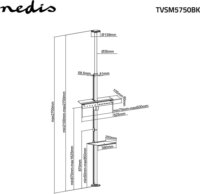 Nedis TVSM5750BK 37-70" Mennyezetig érő álló Tv-konzol - Fekete