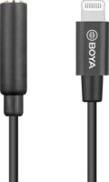 Boya BY-K3 3.5mm Jack anya - Lightning apa adapter - Fekete