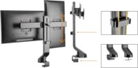 Maclean MC-854 17 "-27" LCD TV/Monitor dupla asztali tartó kar - Fekete (2 kijelző)