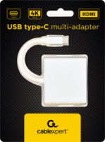 Gembird USB-C apa - USB-C anya + USB 3.0-A anya + HDMI anya adapter Ezüst