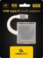 Gembird USB-C apa - USB-C anya + USB 3.0-A anya + HDMI anya adapter Asztroszürke