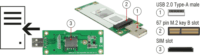 DeLOCK 63446 USB 2.0 A - M.2 B + SIM Slot Konverter