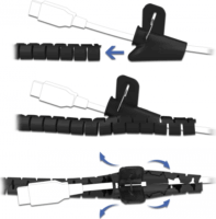 DeLOCK 18835 Spirális kábelburkolat behúzó eszközzel 2.5 m x 15 mm Fekete