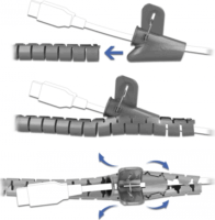DeLOCK 18846 Spirális kábelburkolat behúzó eszközzel 2.5 m x 30 mm Szürke