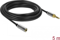 DeLOCK JACK - JACK kábel 5m (3.5mm jack apa - 3.5mm jack anya) csavaros adapterrel