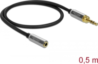 DeLOCK JACK - JACK kábel 0.5m (3.5mm jack apa - 3.5mm jack anya) csavaros adapterrel