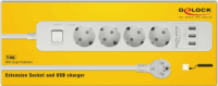 DeLOCK 11206 túlfeszültség védő - elosztó 4 aljzat + 3 USB