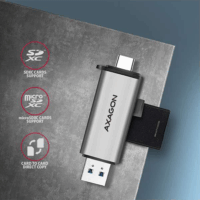 Axagon CRE-SAC Mobile USB 3.2 Gen 1 külső kártyaolvasó USB-C és USB-A csatlakozóval