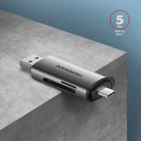 Axagon CRE-SAC Mobile USB 3.2 Gen 1 külső kártyaolvasó USB-C és USB-A csatlakozóval