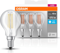 Osram Base LED kisgömb izzó 4W 470lm 4000K E14 (3 db) - Hideg fehér