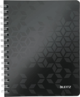 Leitz Wow 80 lapos A5 kockás spirálfüzet - Fekete