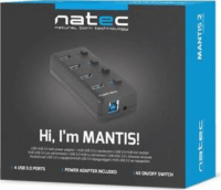 Natec Mantis 2 NHU-1557 USB 3.0 (4 port) Fekete