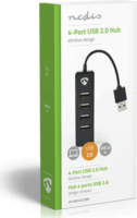 Nedis UHUBU2420BK USB 2.0 HUB (4 Port) Fekete