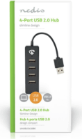 Nedis UHUBU2420BK USB 2.0 HUB (4 Port) Fekete