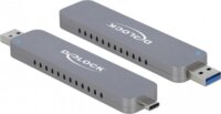 DELOCK 42616 M.2 NVMe PCIe USB 3.1 C + A Külső HDD ház - Szürke