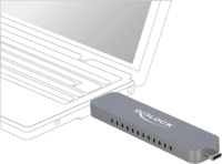 DELOCK 42616 M.2 NVMe PCIe USB 3.1 C + A Külső HDD ház - Szürke