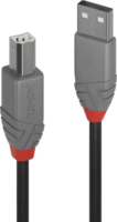 LINDY Anthra Line USB-B - USB-A Adat- és töltőkábel 5m - Fekete