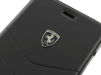Ferrari Heritage Apple iPhone 8Plus / 7 Plus / 6 Plus / 6S Plus Valódi Bőr Flip Tok - Fekete