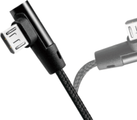 LOGILINK USB apa - MicroUSB 90° apa Adat- és töltőkábel 1m - Fekete