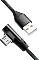 LOGILINK USB apa - MicroUSB 90° apa Adat- és töltőkábel 1m - Fekete