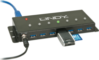 Lindy 43128 USB 3.0 HUB (7 port) - Fekete