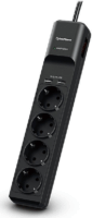 CyberPower 220V túlfeszültség védő elosztó + 2xUSB töltő 1.8m - Fekete