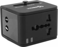 Sbox TA-23 Hálózati 2xUSB utazó adapter 2.1+1A Fekete