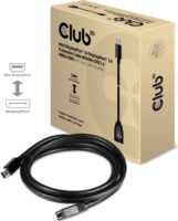 Club3D Mini Displayport - Displayport v1.4 Hosszabbító kábel 1.0m Fekete