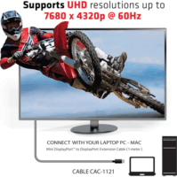 Club3D Mini Displayport - Displayport v1.4 Hosszabbító kábel 1.0m Fekete