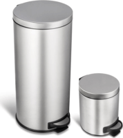 TOO 30 és 5 literes pedálos szemetes szett - rozsdamentes acél